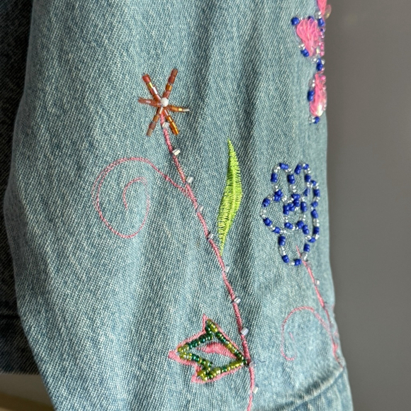 Tantrums Vintage Embellished Denim Jacket Women’s Medium – Sequin & Beaded - Picture 8 of 9